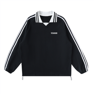 Contrast Lapel Sweatshirt
