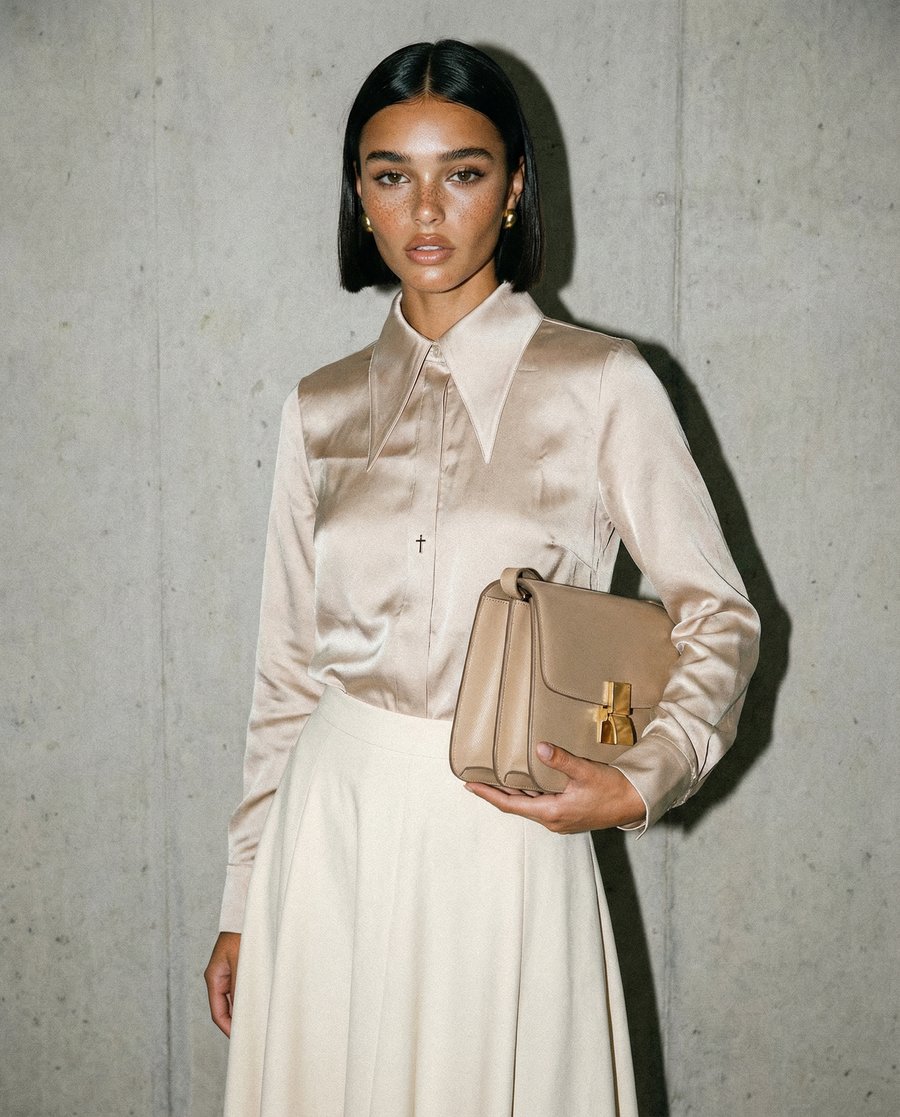 Satin Cross Blouse